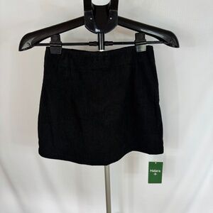 Halara High Waisted 2 in 1 A Line Corduroy Mini Skirt Black XS New With Tags